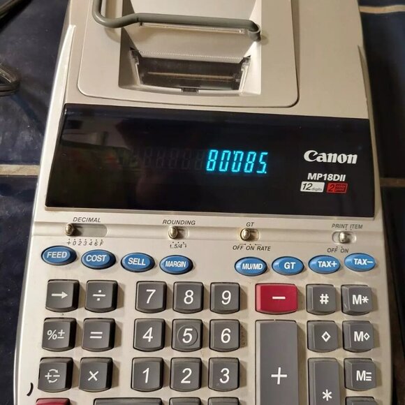 MP18DII Canon Professional Desktop Electronic Printing Calculator Adding Machine - Picture 2 of 11